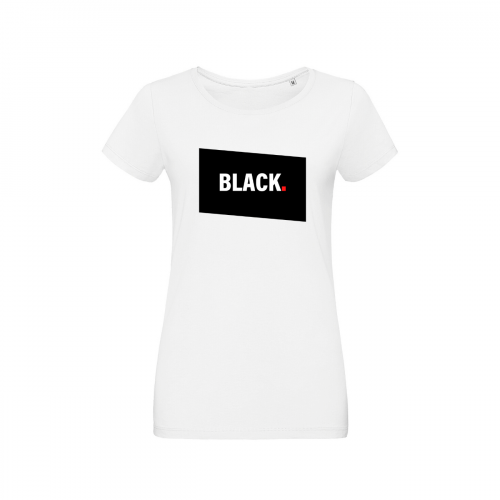 Tshirt-wow-femme-col-rond-blanc-modèle-black