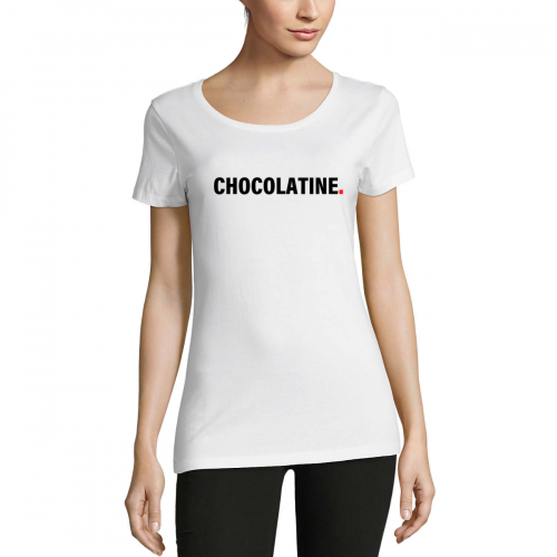 Tshirt-wow-femme-col-rond-blanc-modèle-chocolatine